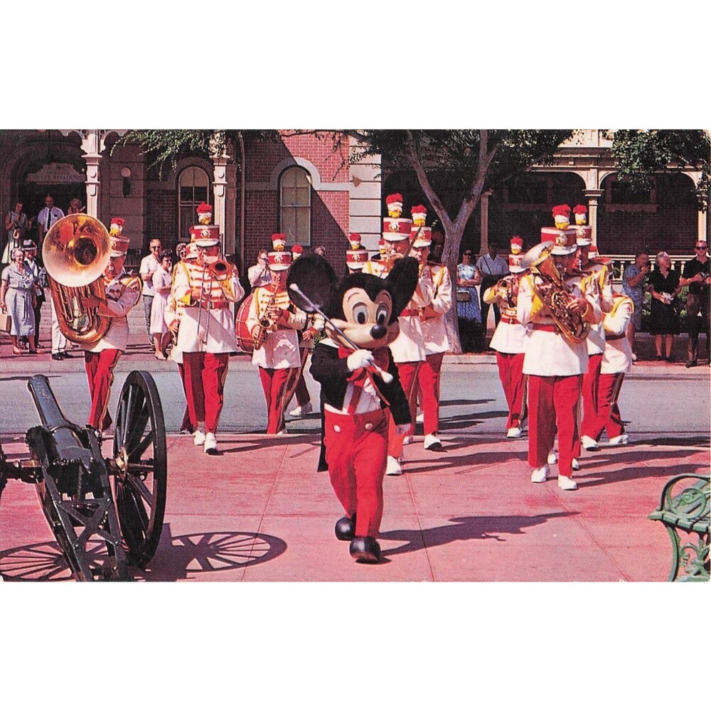 Vintage Disneyland Postcard Mickey Mouse Disneyland Band 1967 Anaheim CA cannon